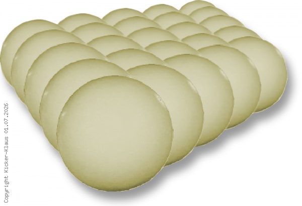 Set Kickerbälle, 25 Stück, mittelhart, hellbeige